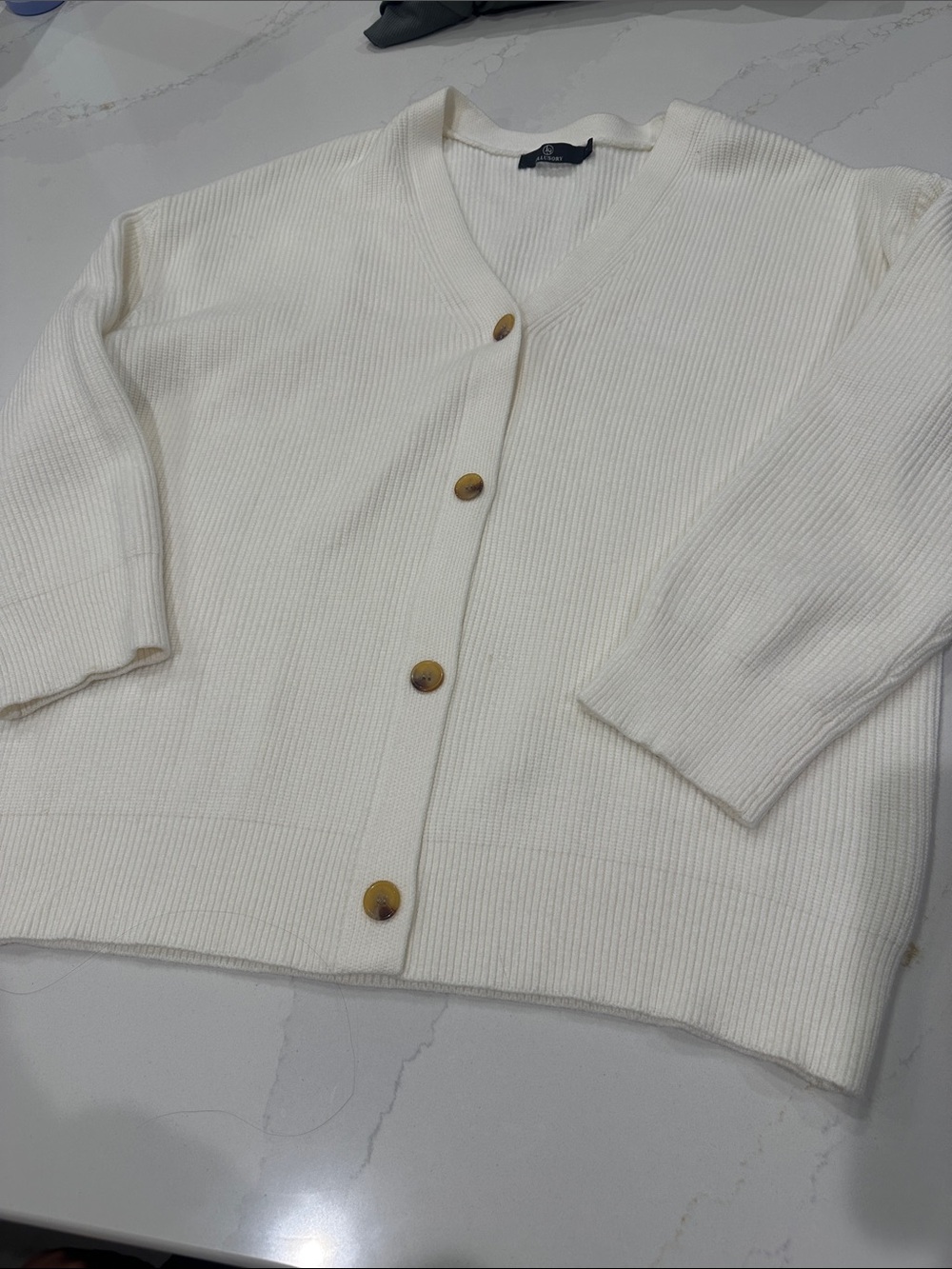 Lillusory Cream Knit Button Cardigan Sweater size M